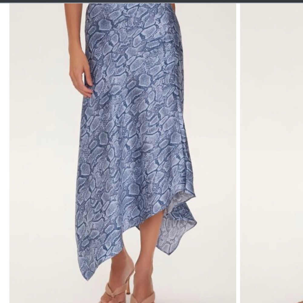 Satin Snake Print Skirt